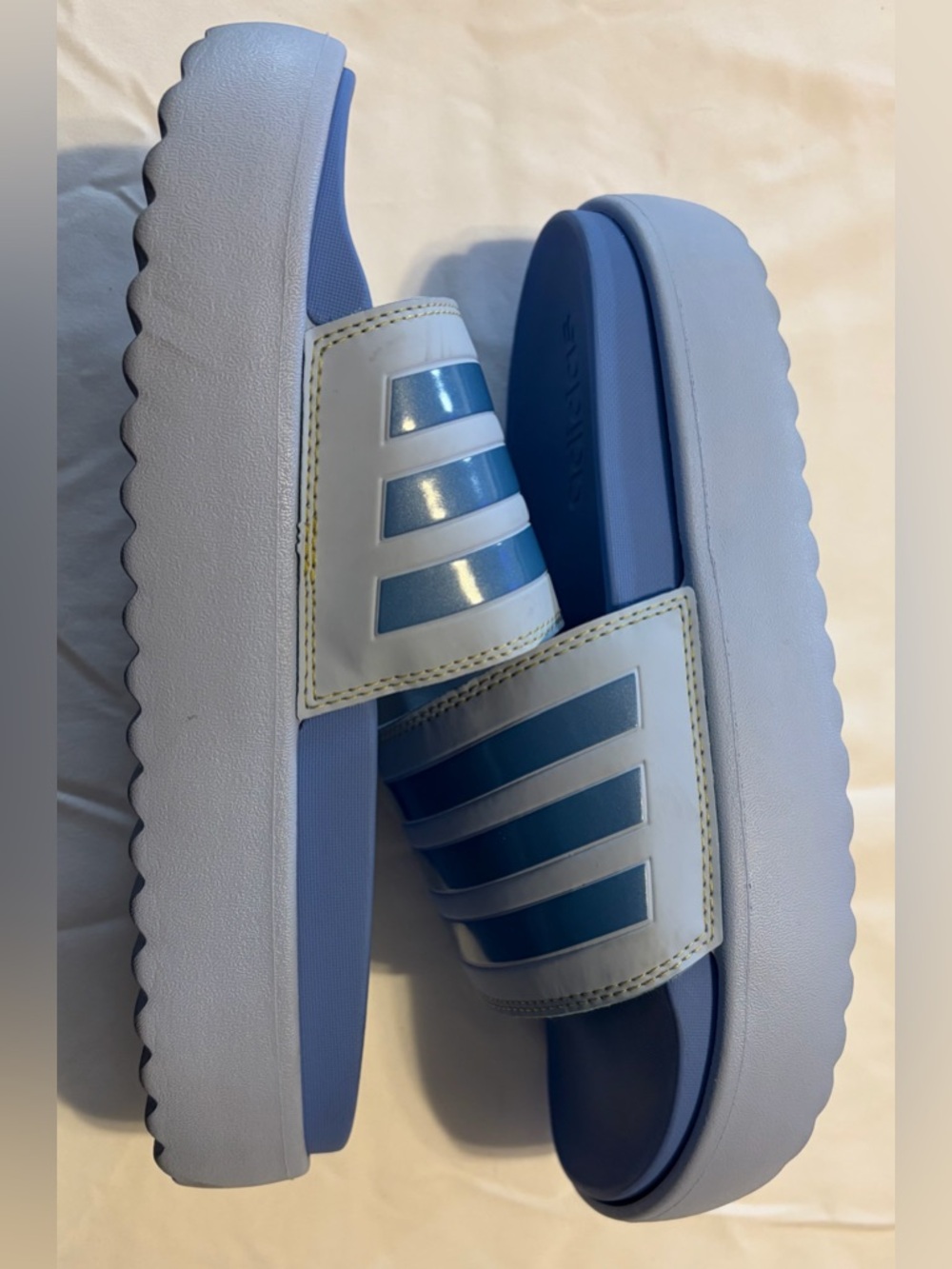 adidas Blue Light Blue Slide Sandals - Picture 4 of 6